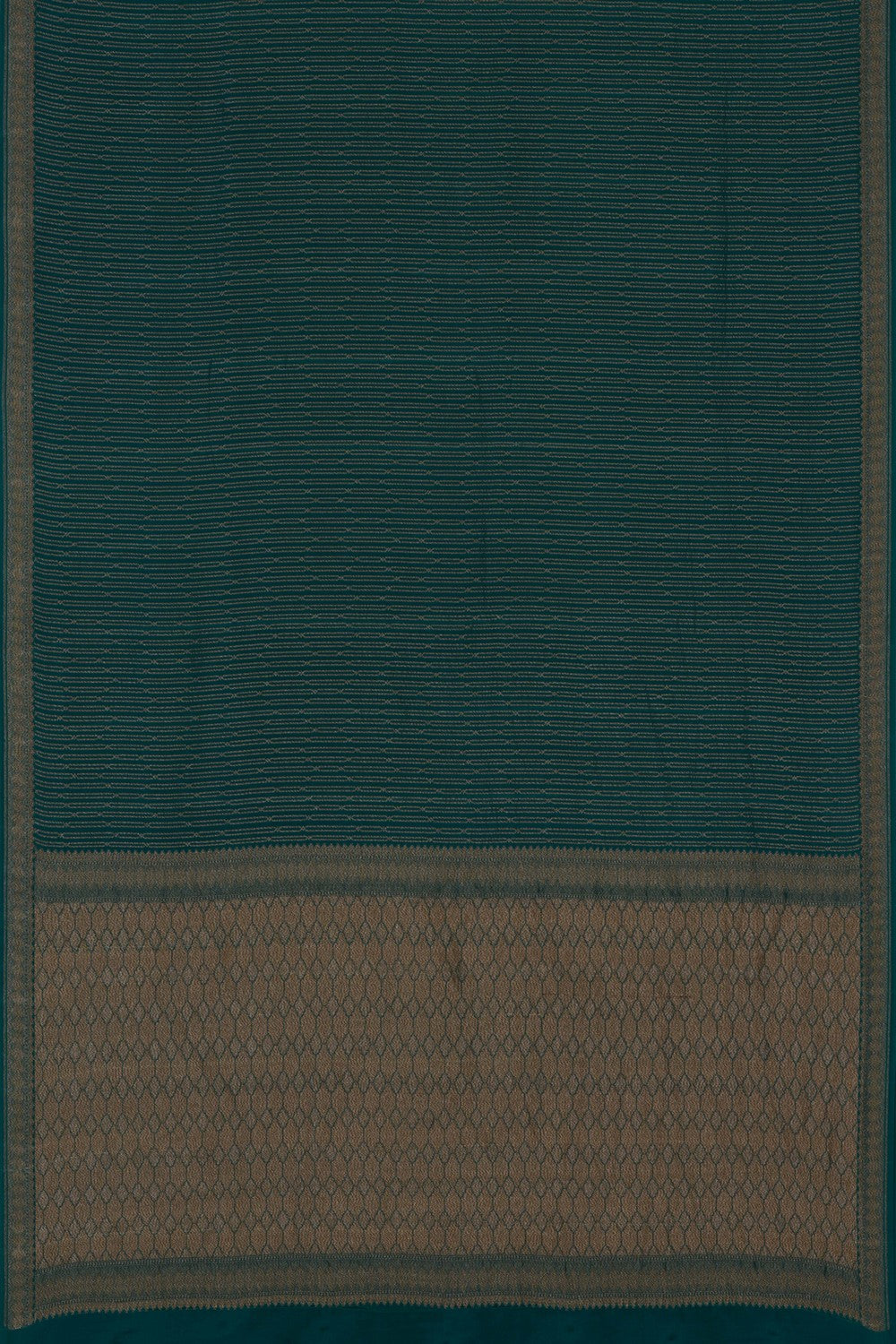 Image of Banarasi Crepe Silk Brocade Teal Green Saree